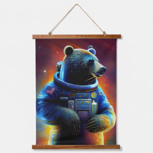 Animal Astronaut Space walk, Universe, space, bear Hanging Tapestry