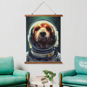 Animal Astronaut Space walk, Universe, space, dog Hanging Tapestry