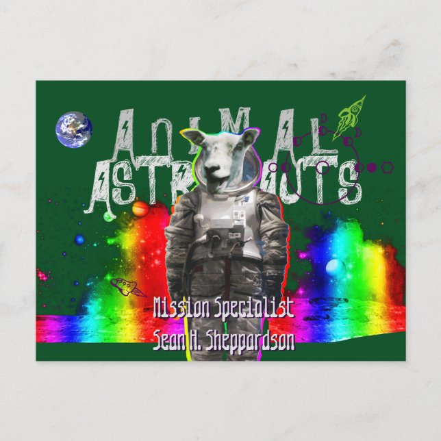 Animal Astronauts Sheep Postcard (Front)