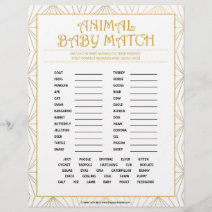 Animal Baby Match [Golden Lines] Custom Letterhead
