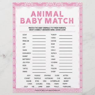 Animal Baby Match [Luxury Lace [Pink]] Custom Letterhead