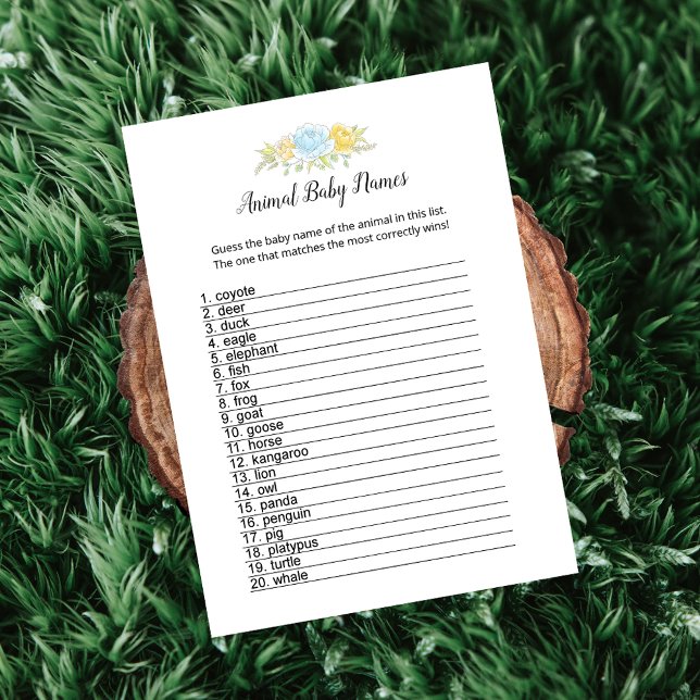 Animal Baby Names Boy Teddy Bear Card (Creator Uploaded)