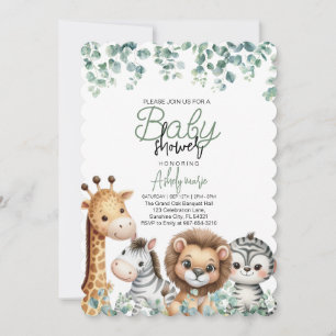 Animal Baby Shower ,Eucalyptus Flower Invitation