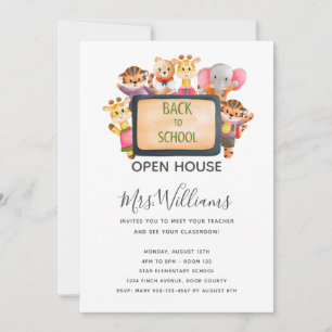 Animal Back to School Open House Invitation