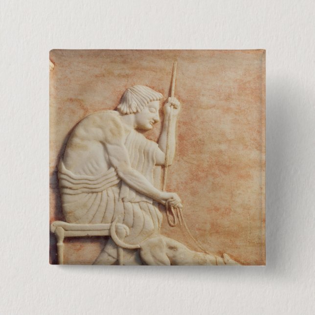 Animal baiting 15 cm square badge (Front)