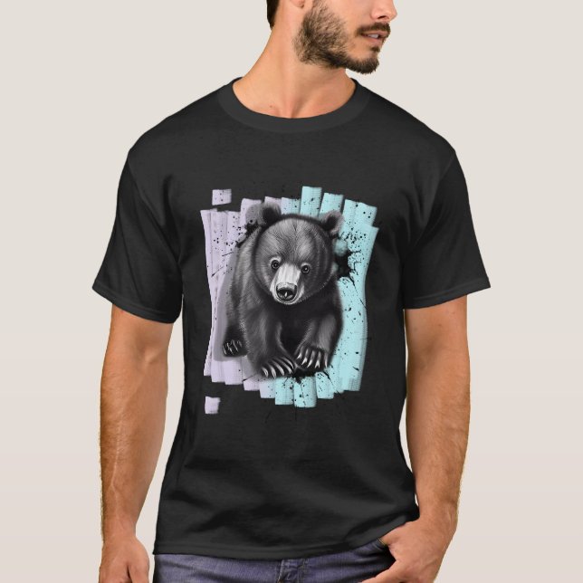 Animal Bear Watercoloured T-Shirt (Front)
