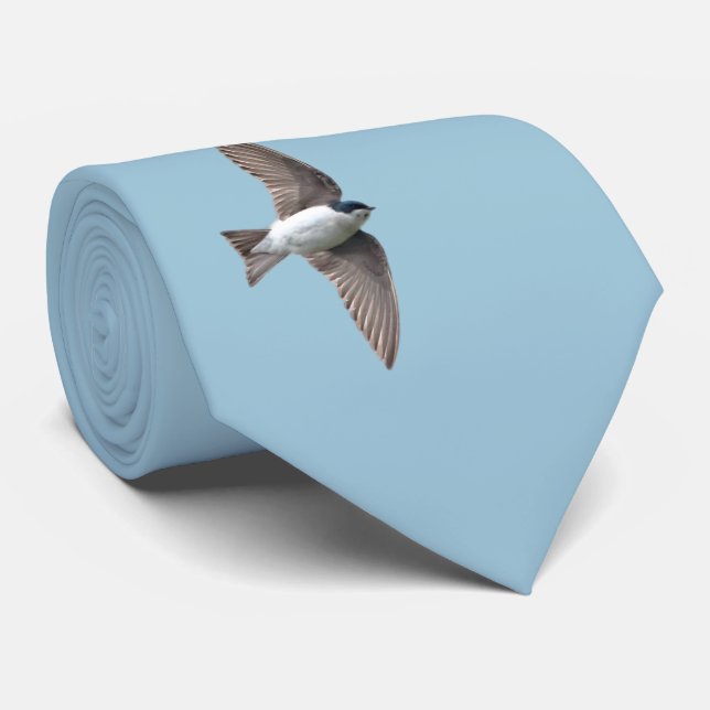 Animal Bird Tree Swallow and Barn Swallow Tie (Rolled)