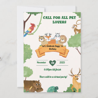 Animal birthday card design