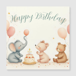 Animal Birthday Joy with Balloons
