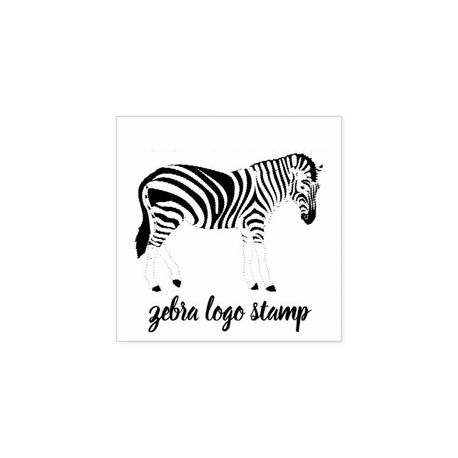 Animal Black Zebra Rubber Stamp (Imprint)