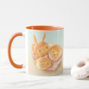 Animal Bread Basket: Smiling Bichon, Bunny & Cat Mug