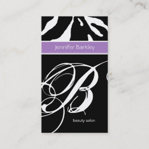 Animal Business Card Zebra Beauty Salon Purple