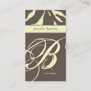 Animal Business Card Zebra Beauty Salon Ylw Taupe
