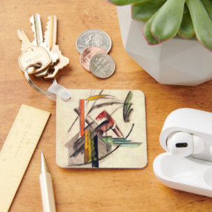 Animal by Franz Marc, Vintage Expressionism Art Key Ring