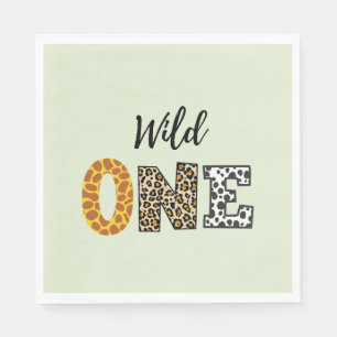 Animal  calligraphy green wild one  napkin
