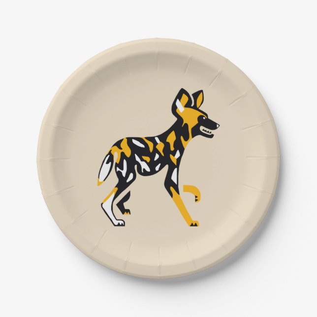 Animal  -Cape hunting dog -Wildlife - Nature Paper Plate (Front)