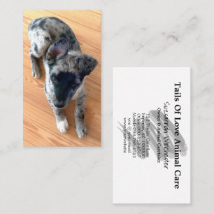 Animal Care Add Your Vertical Photo Custom Business Card