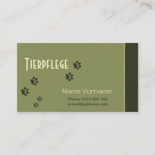 animal care business card