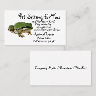 Animal Care Business Frog Close-Up Photograph Business Card