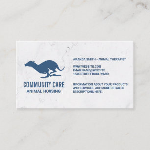 Animal Care   Dog Running Logo Business Card