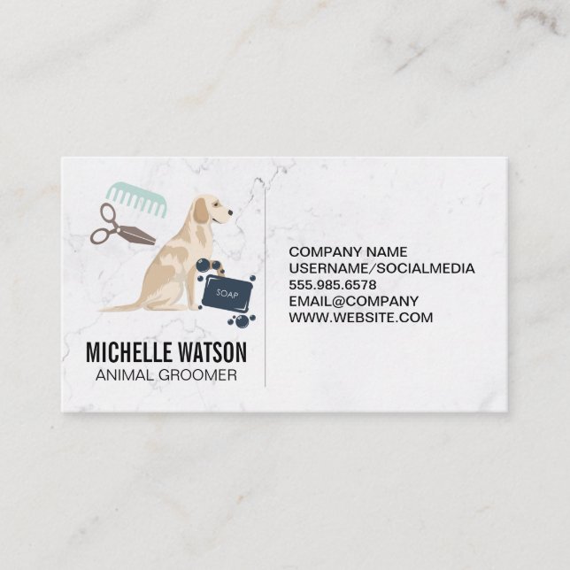 Animal Care | Dog Wash Soap and Haircut Business Card (Front)