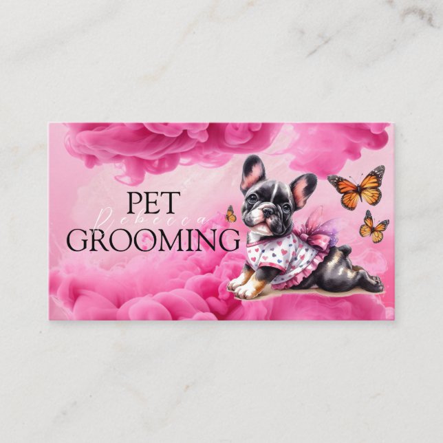 Animal Care Pet Grooming Spa Salon Puppy Business Card (Front)