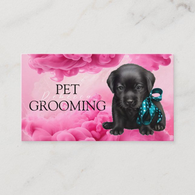 Animal Care Pet Grooming Spa Salon Puppy Business Card (Front)
