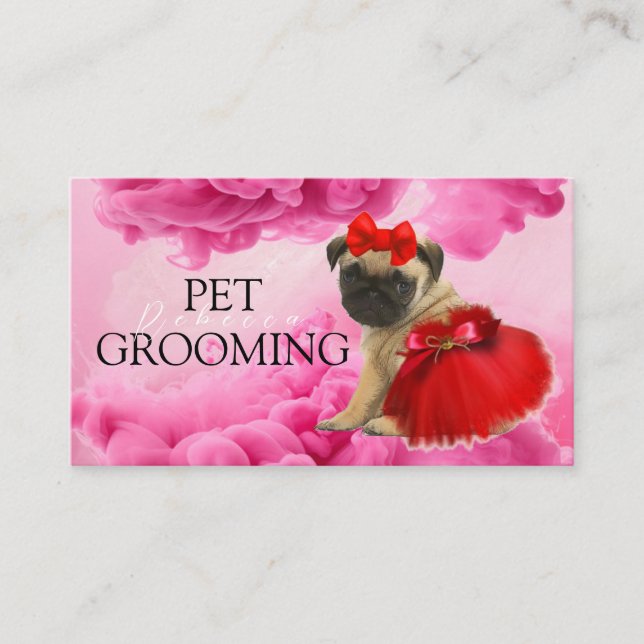 Animal Care Pet Grooming Spa Salon Puppy Business Card (Front)