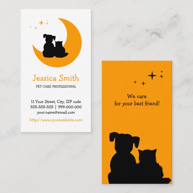 Animal Care Pet Sitter Veterinarian business card (Front/Back)