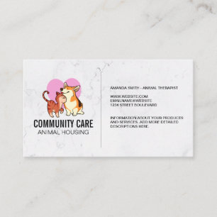 Animal Care   Pet Sitting   Marble Business Card