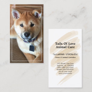 Animal Care Professional Add Your Vertical Photo Business Card