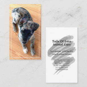 Animal Care Professional Add Your Vertical Photo Business Card