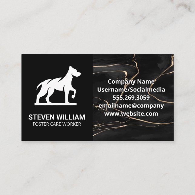 Animal Care | Shelter | Dog Logo Business Card (Front)