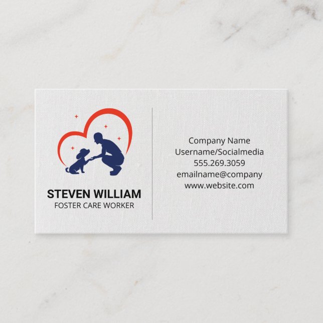 Animal Care | Shelter | Dog Person Logo  Business Card (Front)