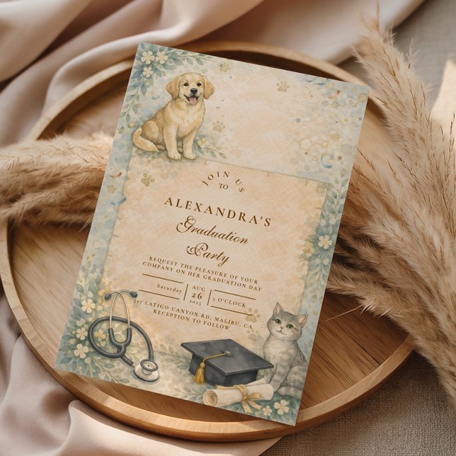 Animal Care White Coat Graduation Invitation (Creator Uploaded)