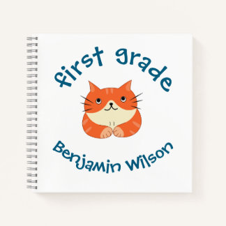 Animal Cartoon Funny Cat Back to School for Kids Notebook