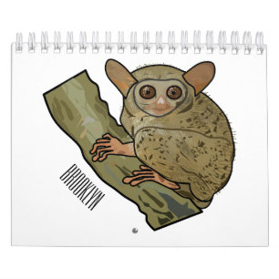 Animal cartoon illustration calendar