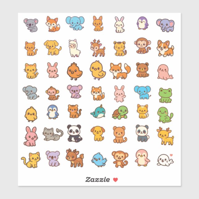 animal cartoon sticker pack (Sheet)