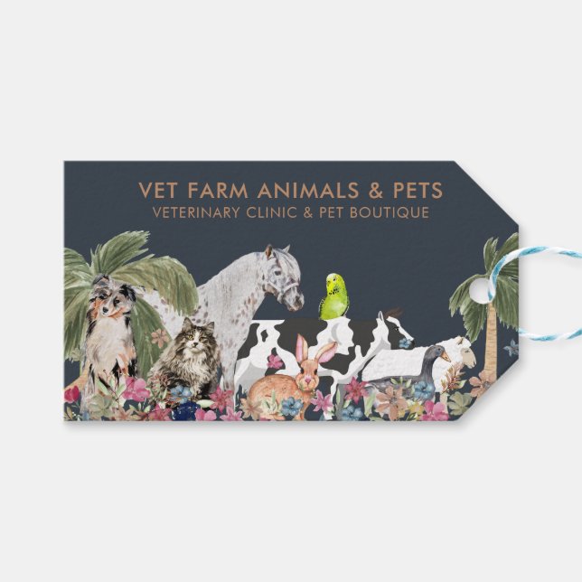 Animal Cat Bird Pet Gift Tags (Front (Horizontal))