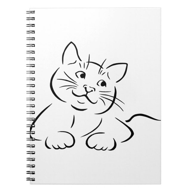 Animal Cat Drawing Feline Kitten Kittie Sketch Notebook (Front)