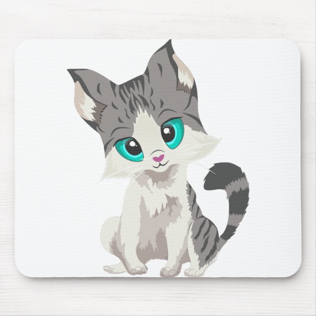 Animal Cat Mammal Feline Cutout Drawing Sketch Mouse Mat (Front)