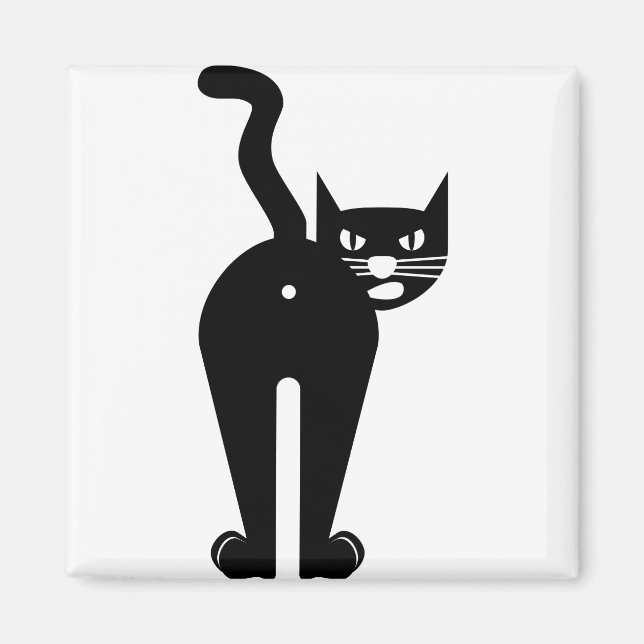 Animal Cat Mammal Silhouette Magnet (Front)