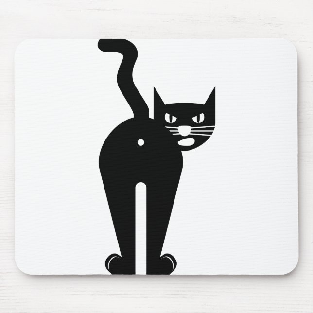 Animal Cat Mammal Silhouette Mouse Mat (Front)