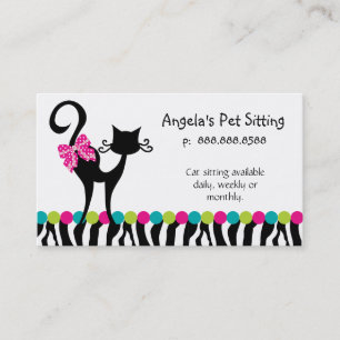 Animal Cat Sitter Business Card Zebra