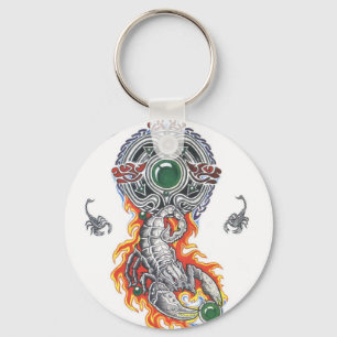 animal celtic scorpion tattoo key ring