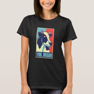 Animal Chicken Pig Cow Yes Vegan Vegetarian Retr T-Shirt