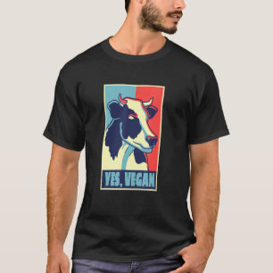 Animal Chicken Pig Cow Yes Vegan Vegetarian Retr T-Shirt