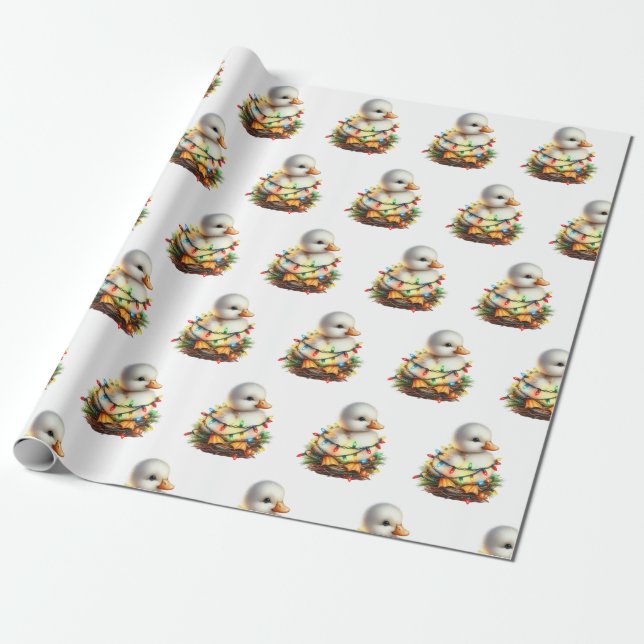 Animal Christmas Magic Wrapping Paper (Unrolled)