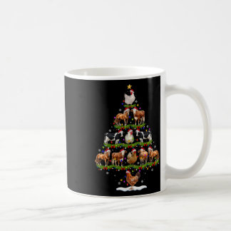 Animal Christmas Tree Lights Chicken Cow Goat Farm Coffee Mug