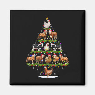 Animal Christmas Tree Lights Chicken Cow Goat Farm Magnet